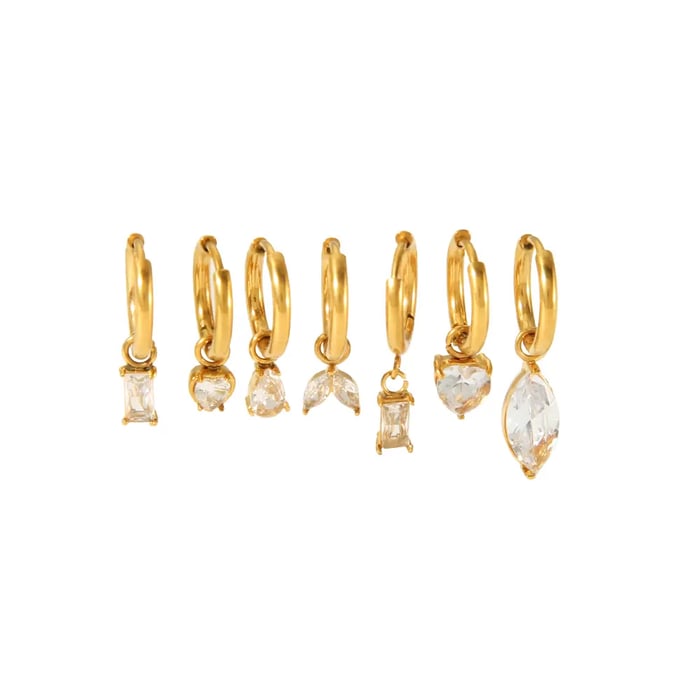 1 pair simple series daily geometric  gold plated zircon women drop earrings